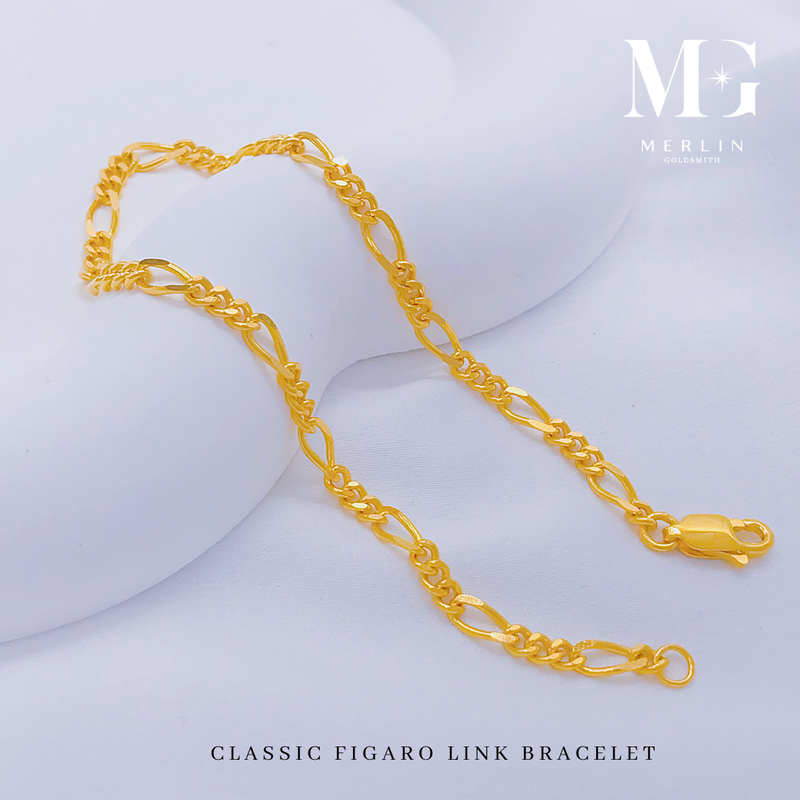 916 Gold Classic Figaro Link Bracelet