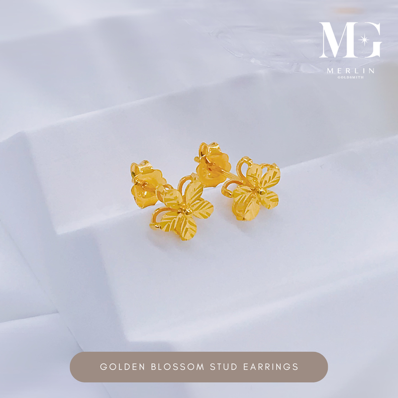 916 Gold Golden Blossom Stud Earrings
