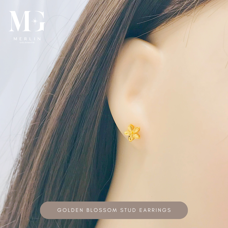 916 Gold Golden Blossom Stud Earrings