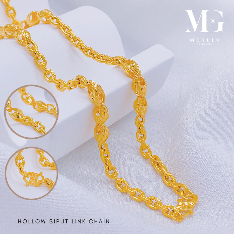 916 Gold Hollow Siput Link Chain