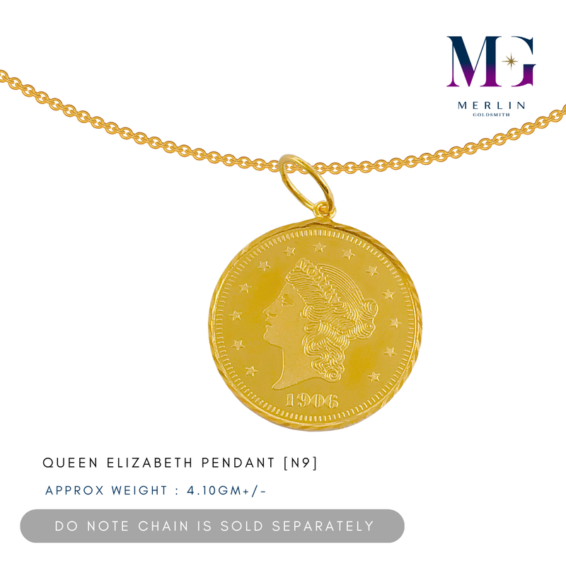 916 Gold Queen Elizabeth Pendant [N9]