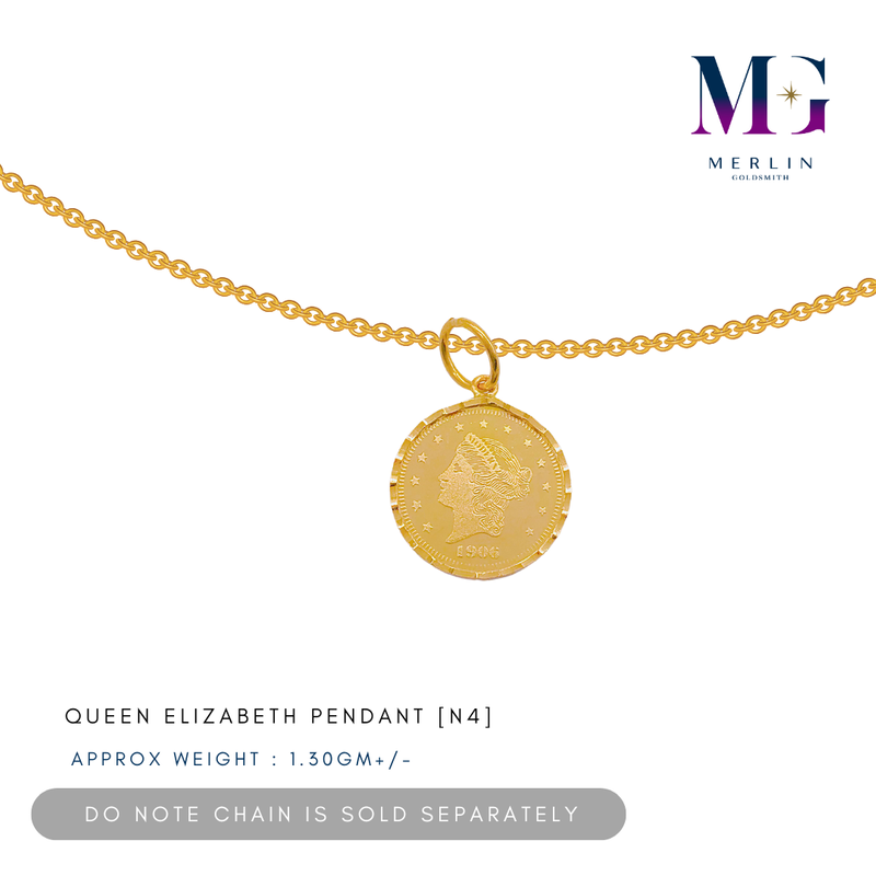 916 Gold Queen Elizabeth Pendant [N4]
