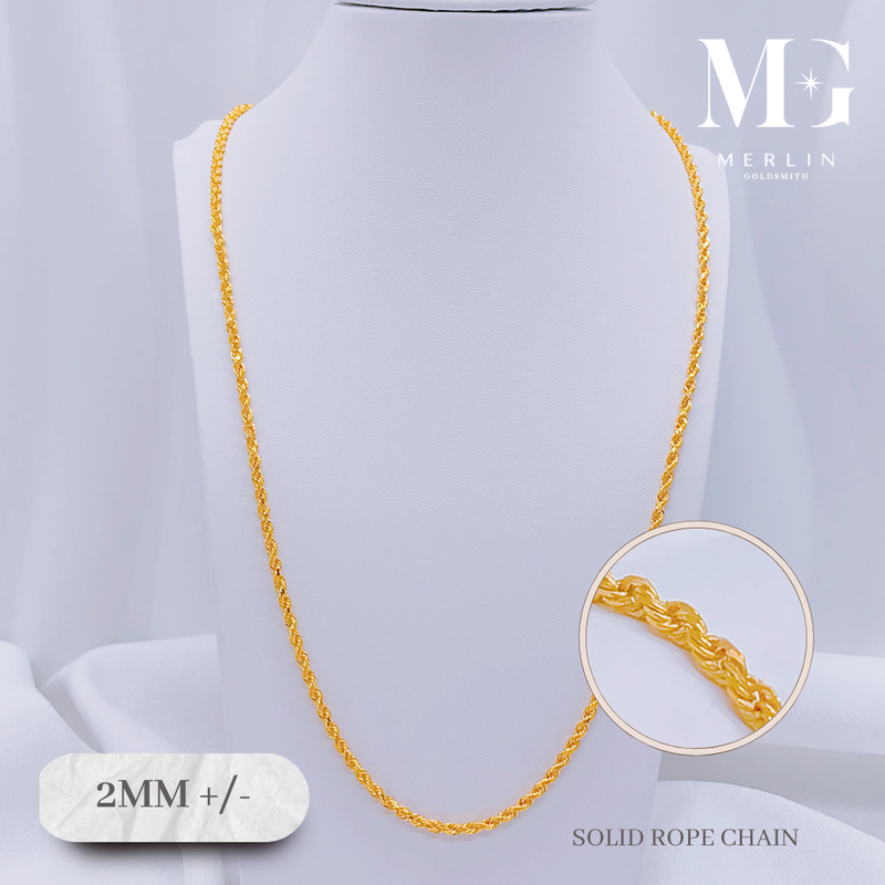 916 Gold Solid Rope Chain (2mm+/-)