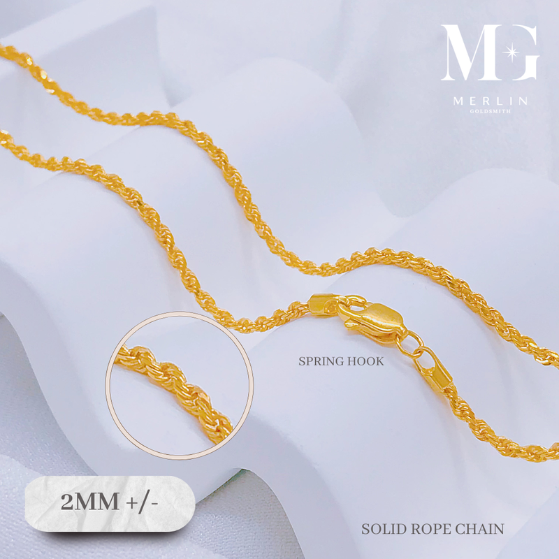 916 Gold Solid Rope Chain (2mm+/-)
