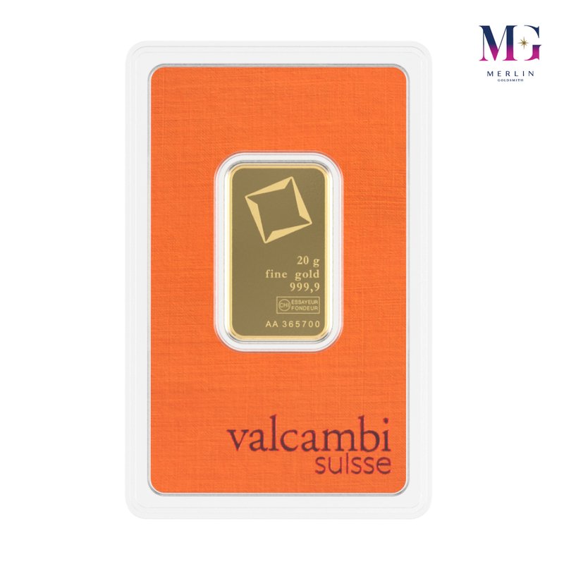 999.9 Pure Investment Gold 20 Gram VALCAMBI Gold Bar