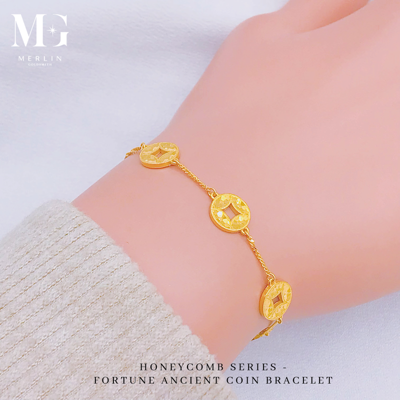 916 Gold Honeycomb Series - Fortune Ancient Coin Bracelet