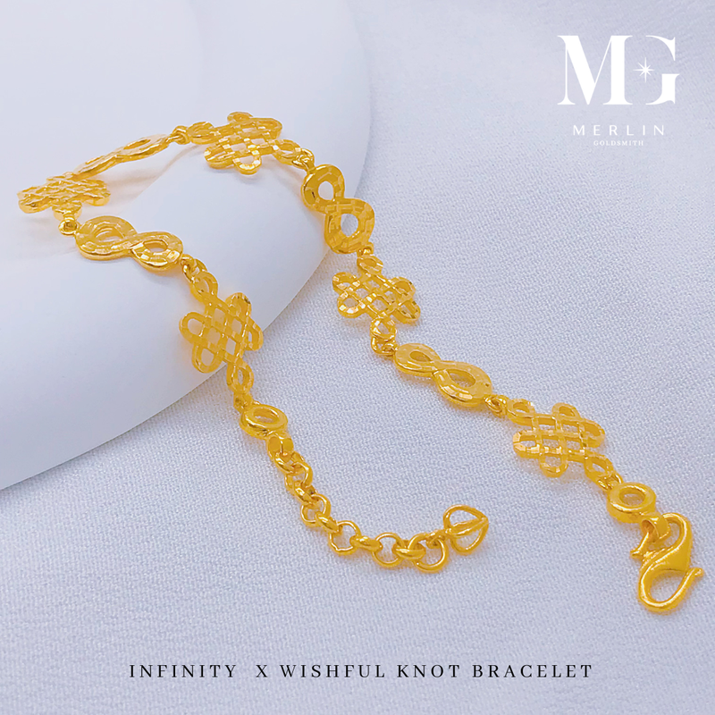 916 Gold Infinity x Wishful Knot Bracelet