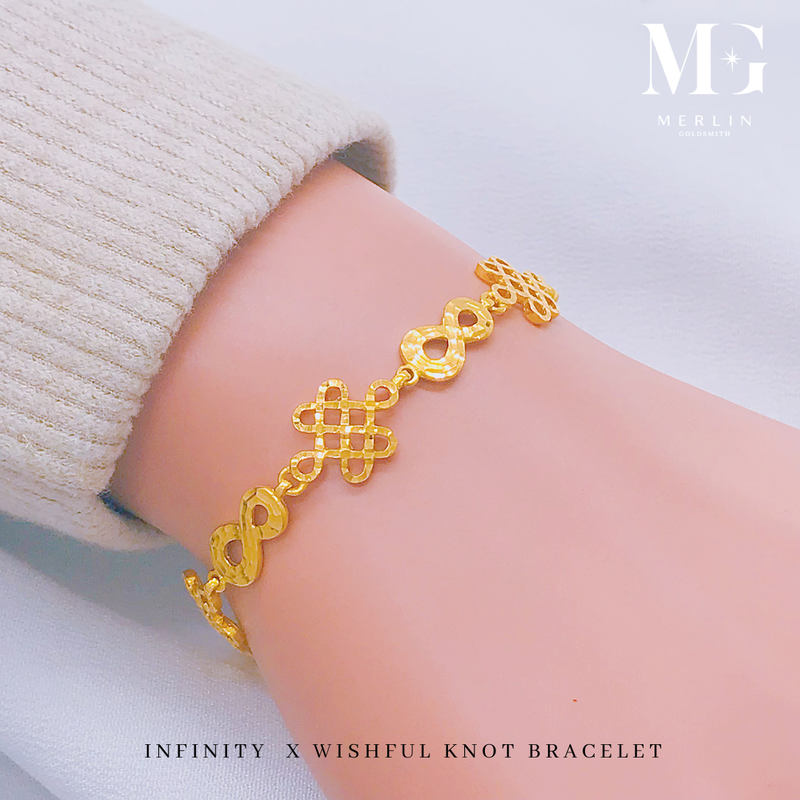 916 Gold Infinity x Wishful Knot Bracelet