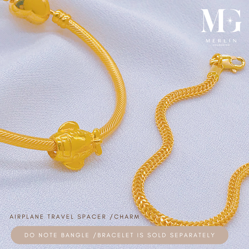 916 Gold Airplane Travel Spacer / Charm