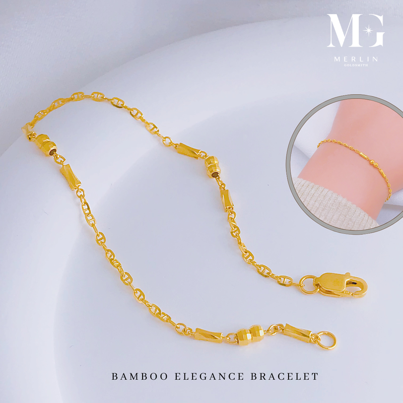 916 Gold Bamboo Elegance Bracelet
