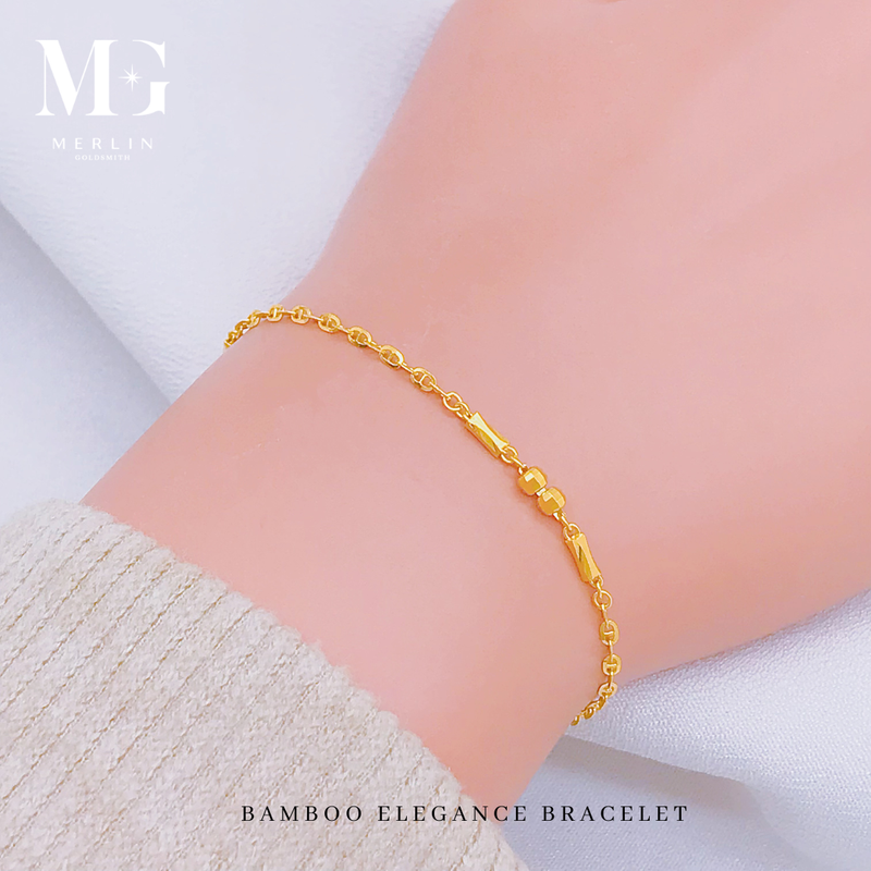 916 Gold Bamboo Elegance Bracelet