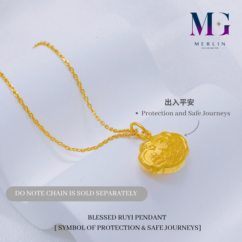 916 Gold Blessed Ruyi Pendant (Protection & Safe Journeys)