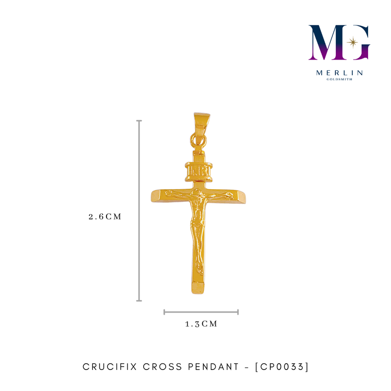 916 Gold Crucifix Cross Pendant [CP0033]