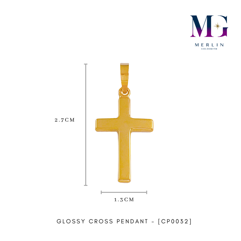 916 Gold Glossy Cross Pendant [CP0032]