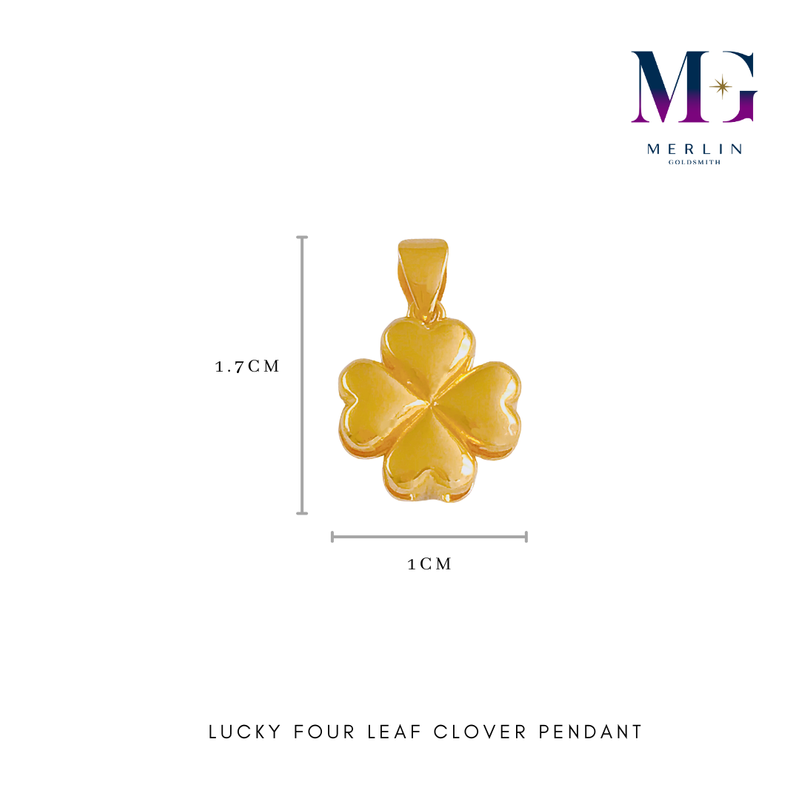 916 Gold Lucky Four Leaf Clover Pendant