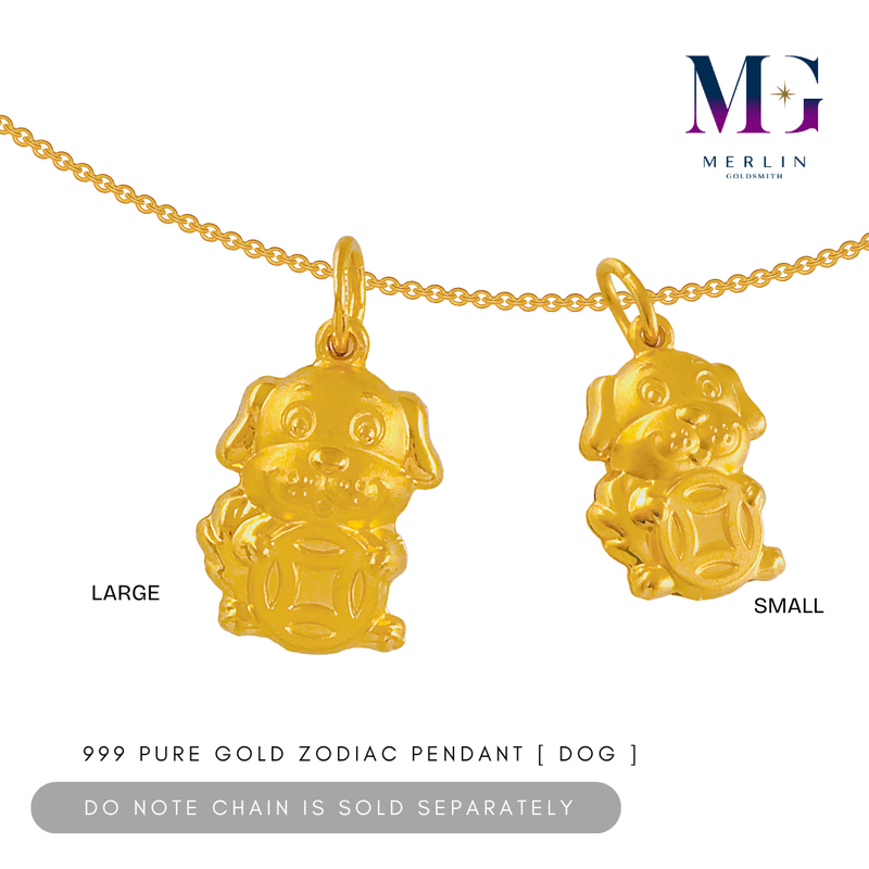 999 Pure Gold Zodiac Pendant (Dog)