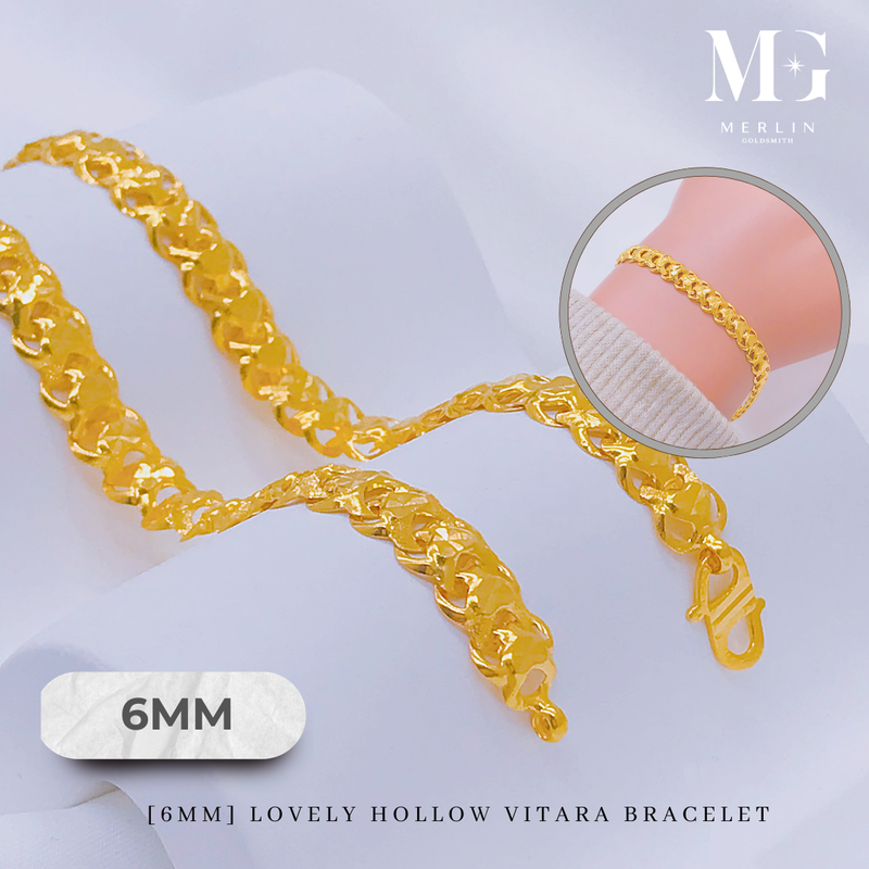 916 Gold (6mm) Lovely Hollow Vitara Bracelet