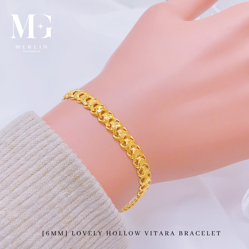 916 Gold (6mm) Lovely Hollow Vitara Bracelet