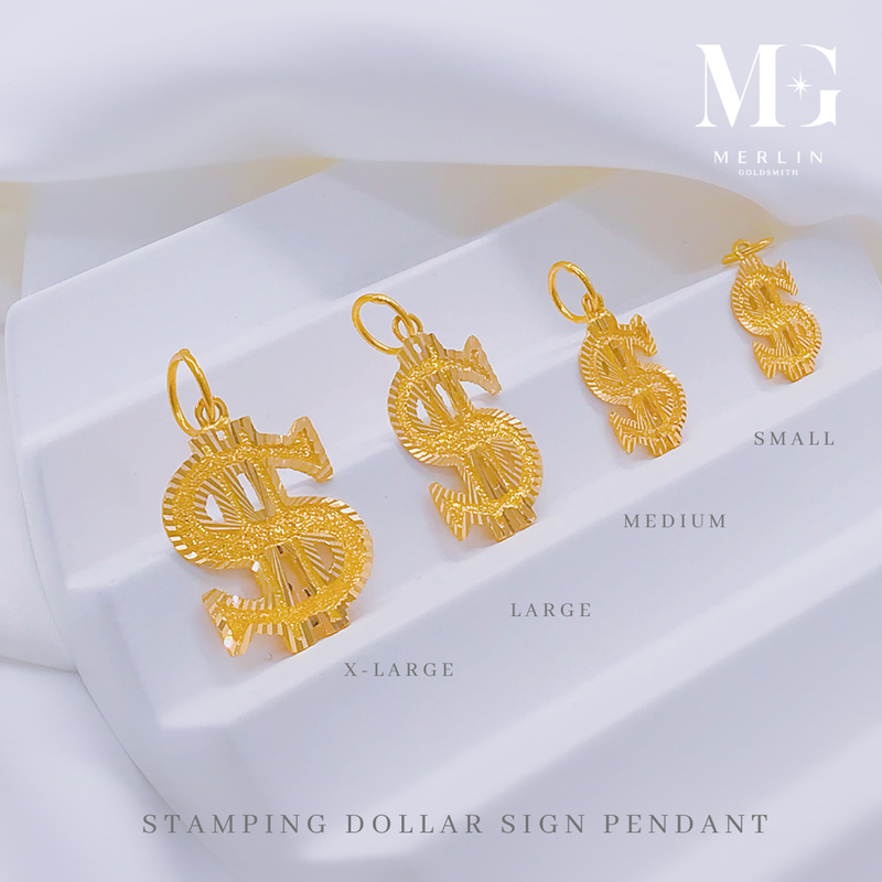 916 Gold Stamping Dollar Sign Pendant