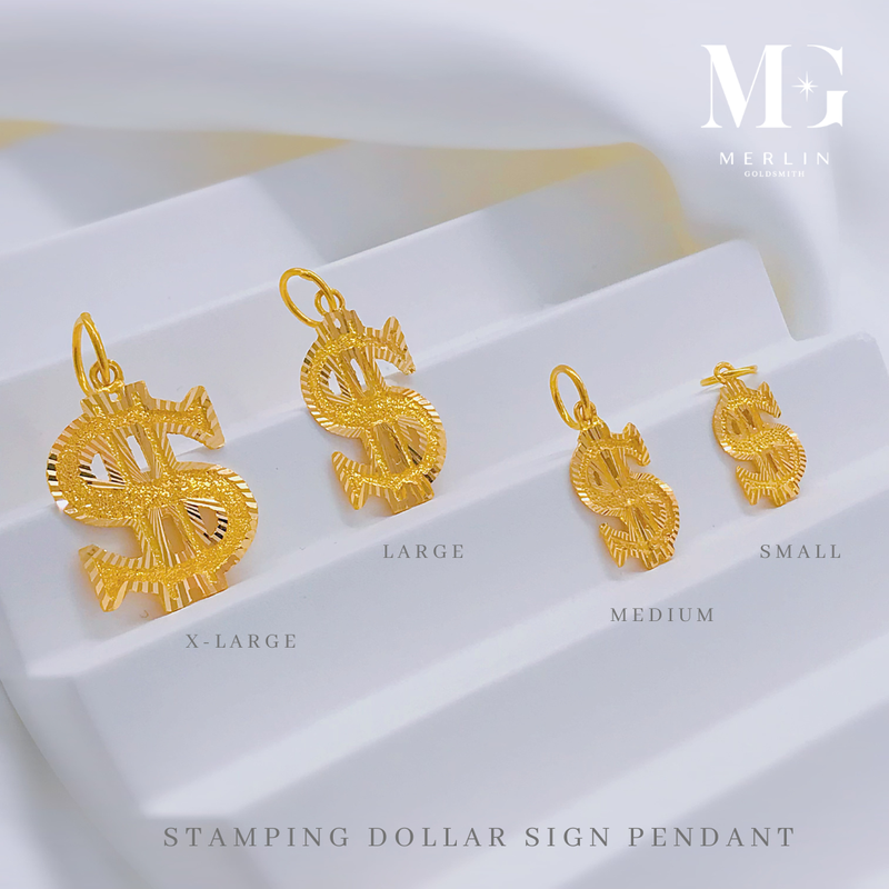 916 Gold Stamping Dollar Sign Pendant