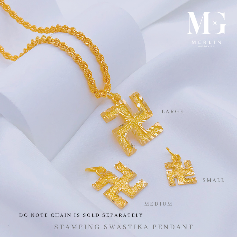 916 Gold Stamping Swastika Pendant