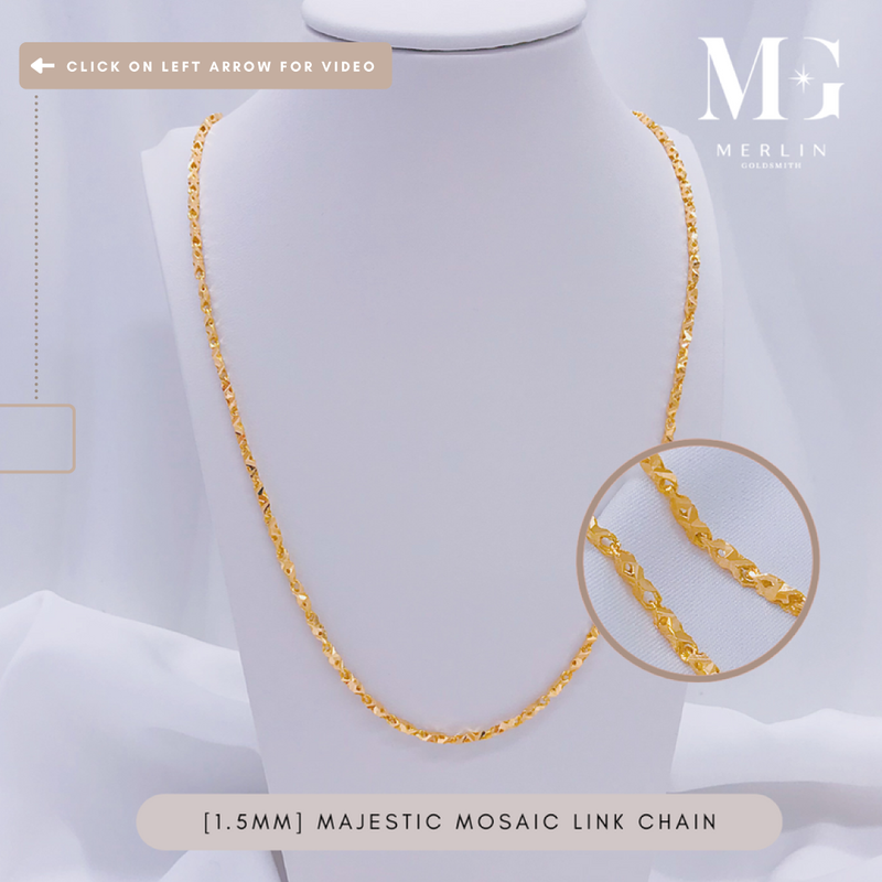 916 Gold 1.5mm Majestic Mosaic Link Chain