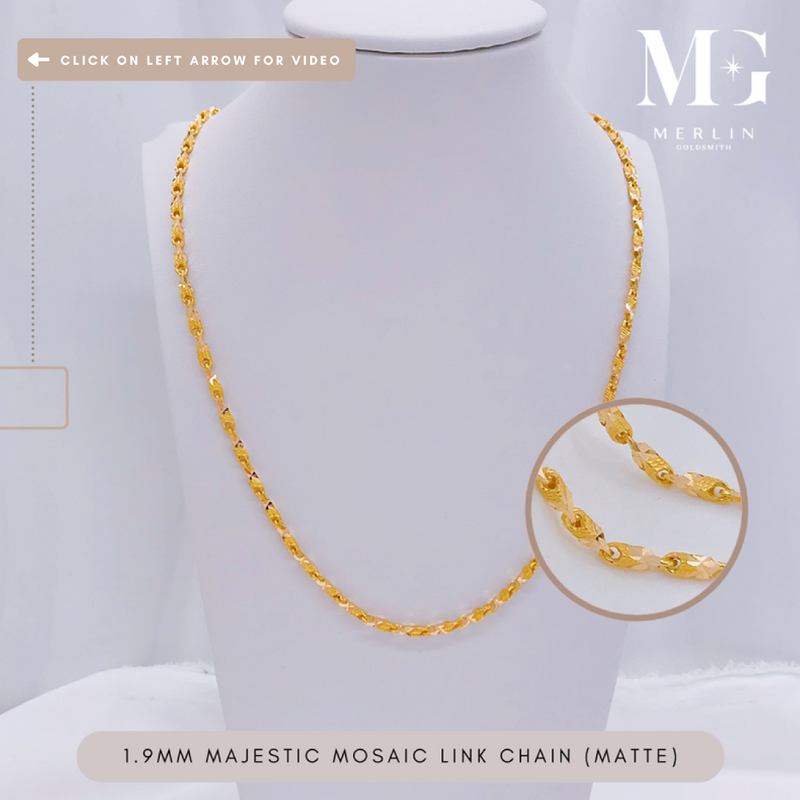 916 Gold 1.9mm Majestic Mosaic Link Chain (Matte)