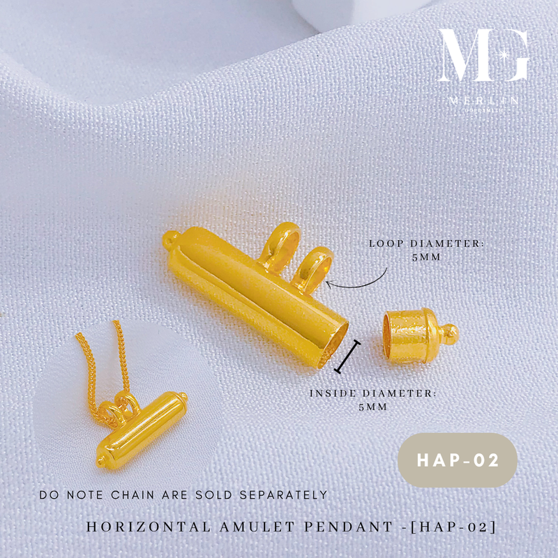 916 Gold Horizontal Amulet Pendant [HAP-02]