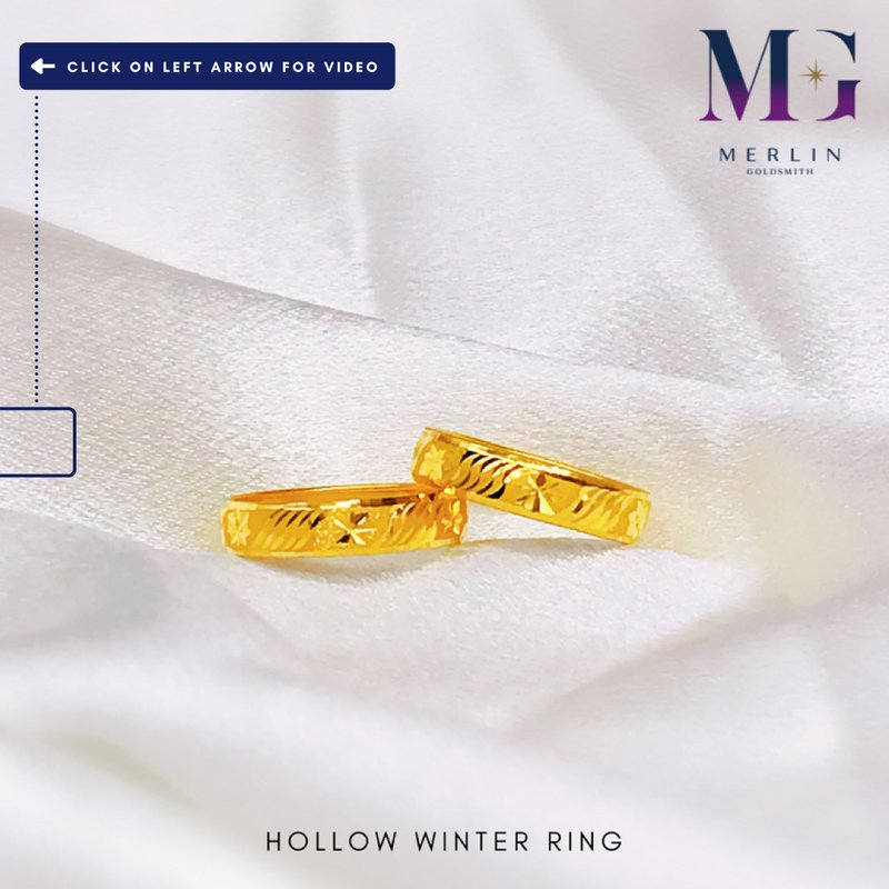 916 Gold 4mm Hollow Winter Ring