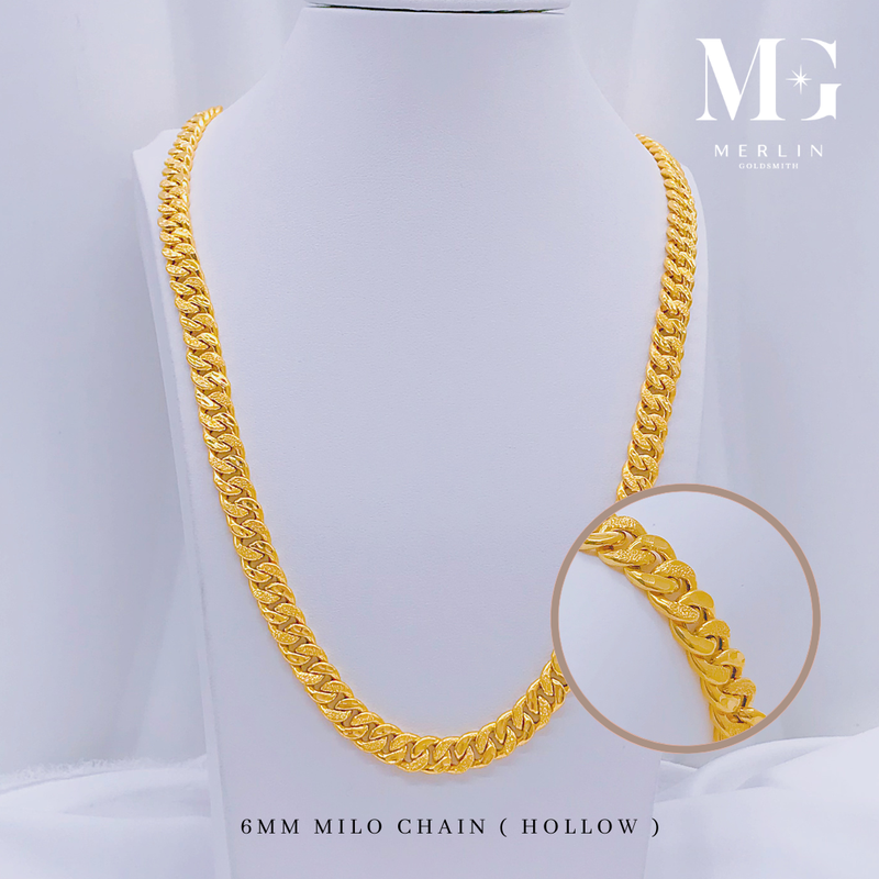 916 Gold (6mm) Hollow Milo Chain