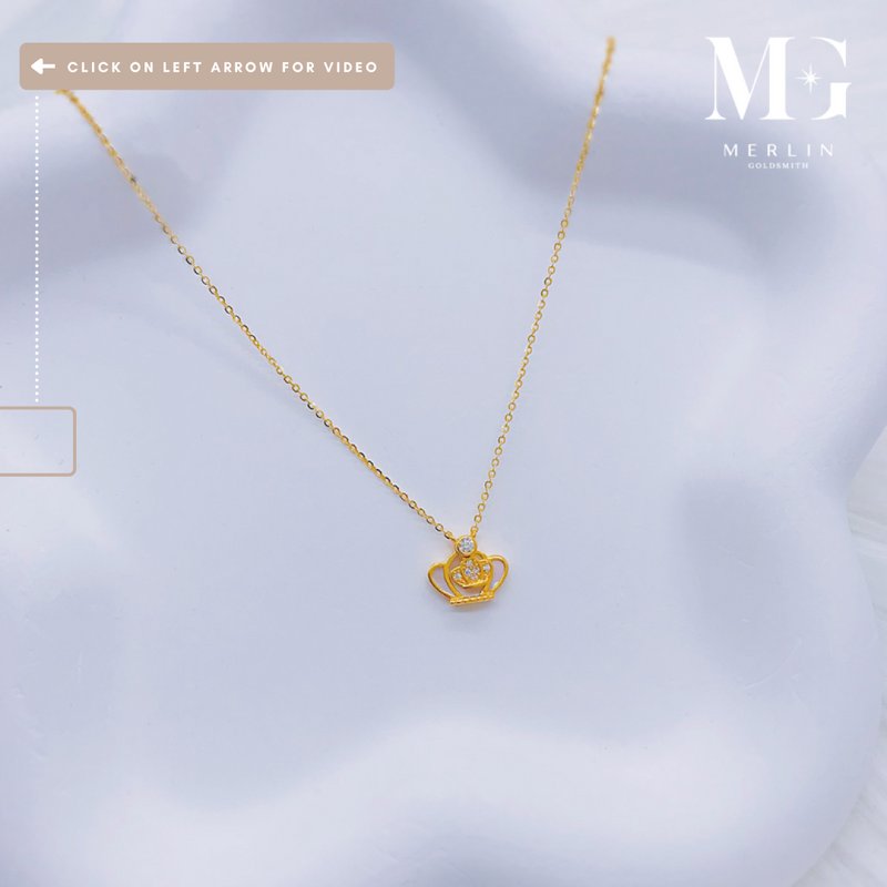 916 Gold Princess Crown Necklace