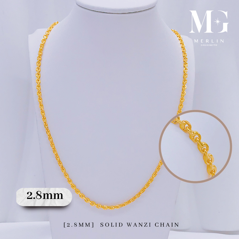 916 Gold 2.8mm Solid Wanzi Chain
