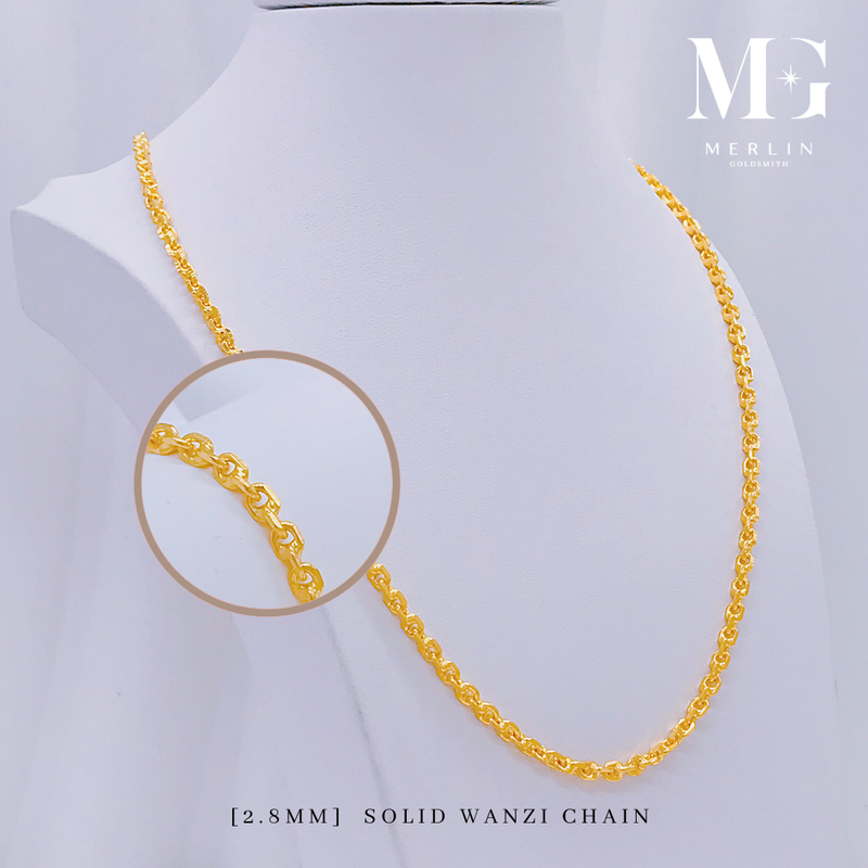 916 Gold 2.8mm Solid Wanzi Chain