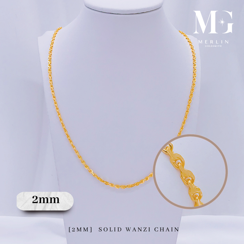 916 Gold 2mm Solid Wanzi Chain