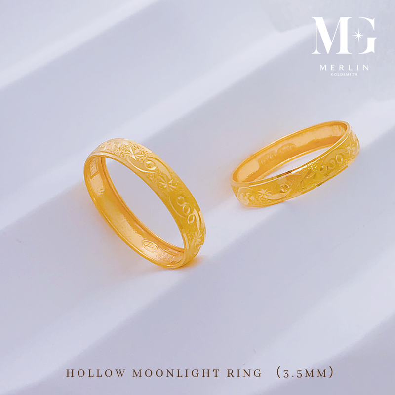916 Gold (3.5mm) Hollow Moonlight Ring