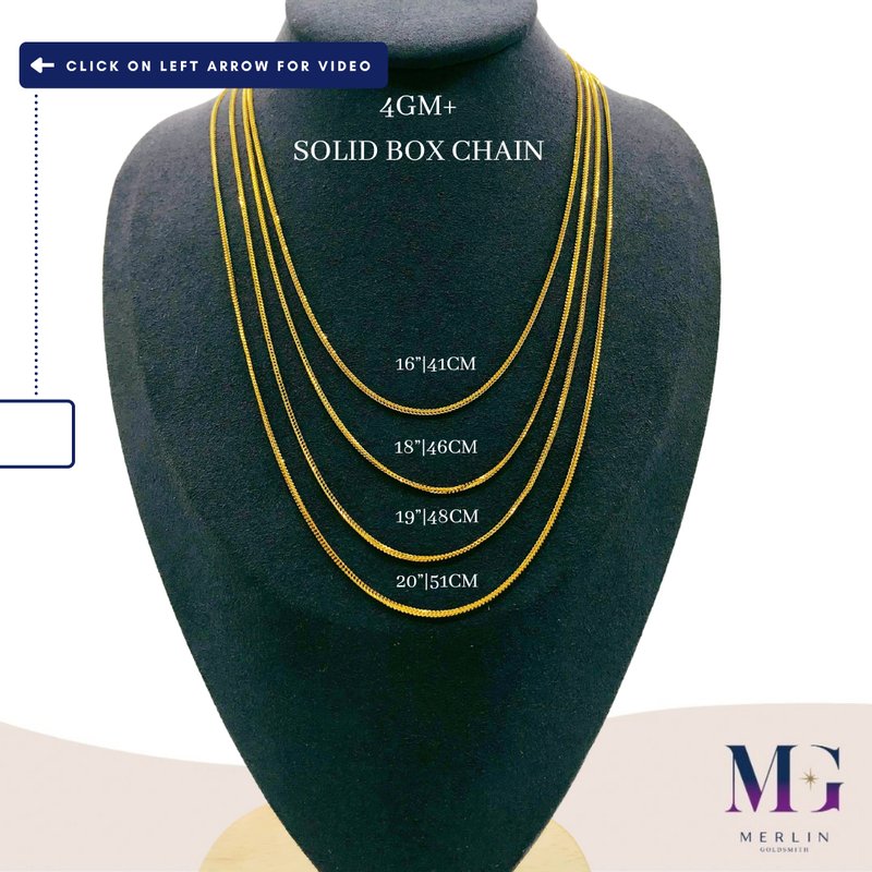 916 Gold Solid Box Chain (SBC 4GM+)