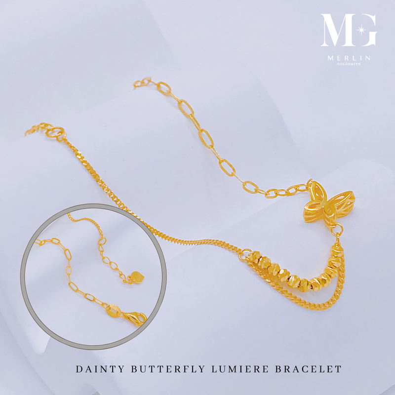 916 Gold Dainty Butterfly Lumiere Bracelet