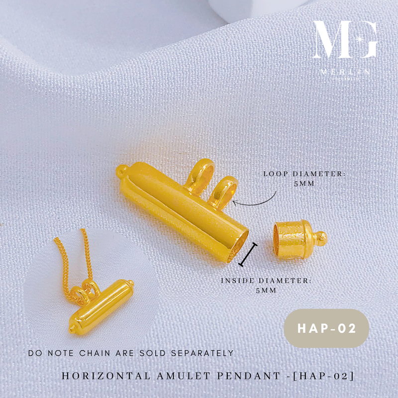 916 Gold Horizontal Amulet Pendant [HAP-02]