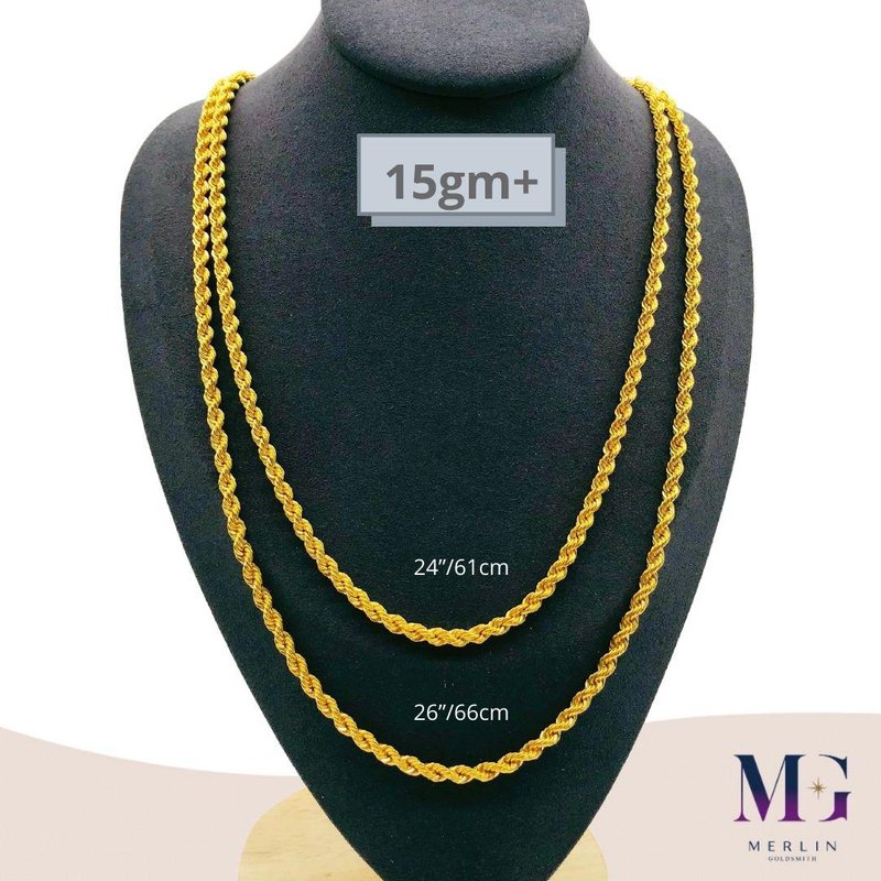 916 Gold Hollow Rope Chain (HRC 15GM+)
