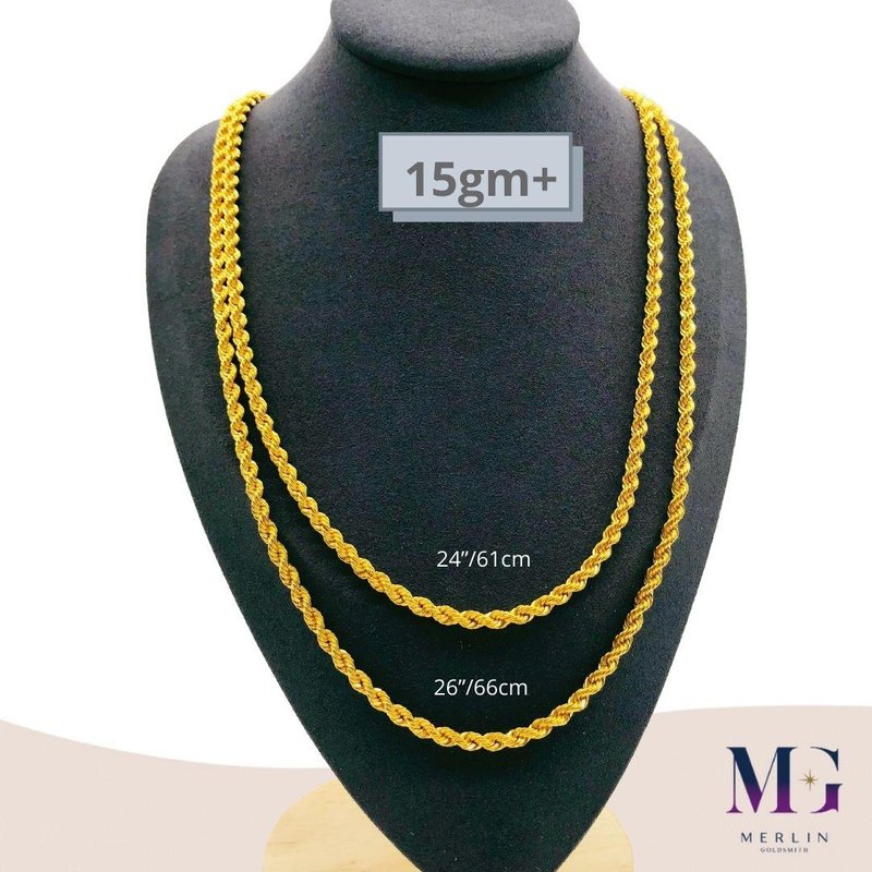 916 Gold Hollow Rope Chain (HRC 15GM+)