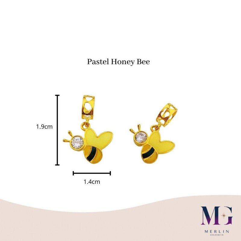 916 Gold Pastel Honey Bee Charm / Pendant
