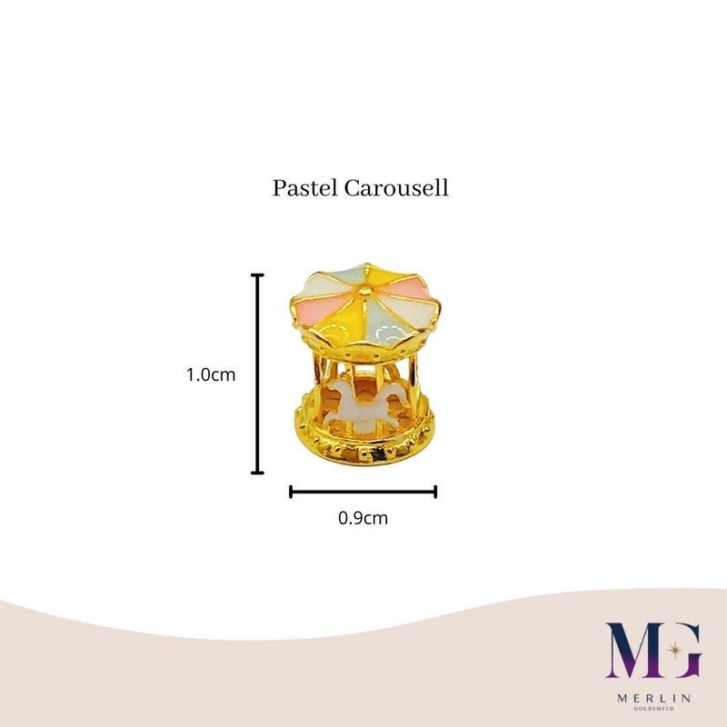 916 Gold Pastel Carousel Spacer / Pendant
