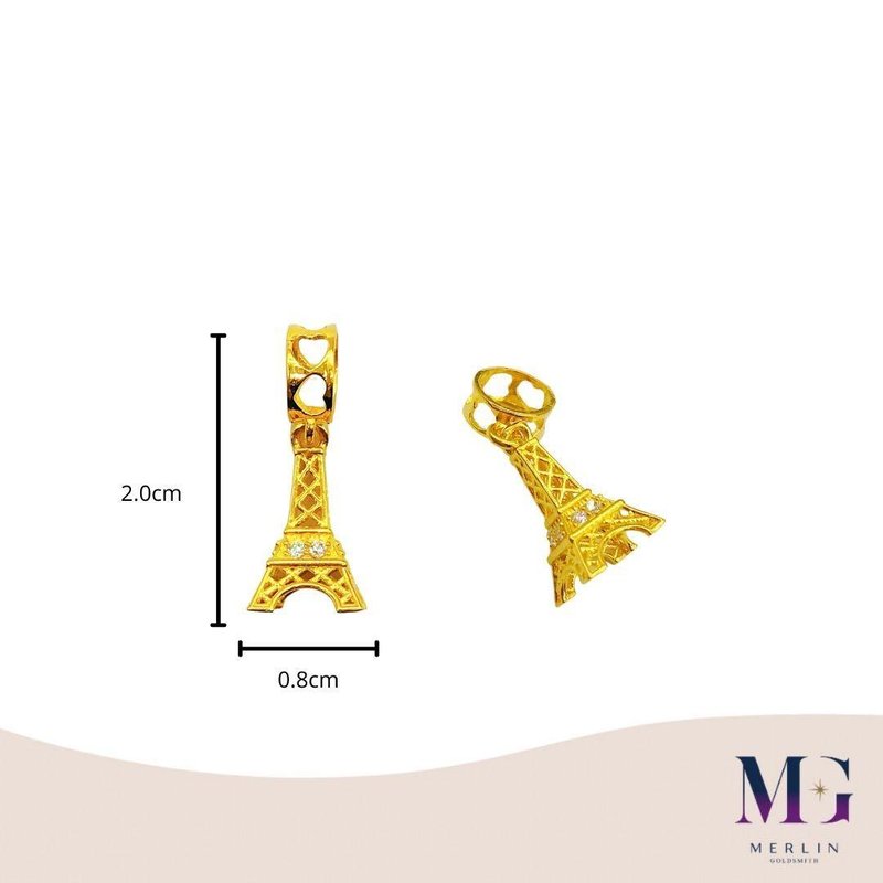 916 Gold Sparkling Eiffel Tower Charm / Pendant