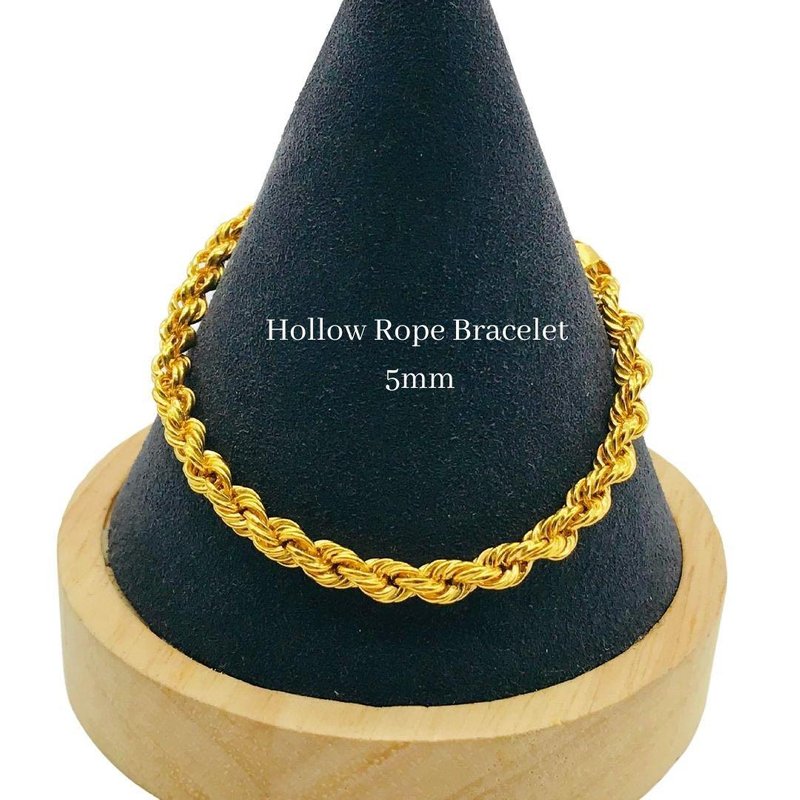 916 Gold Hollow Rope Bracelet (WIDTH 5mm)