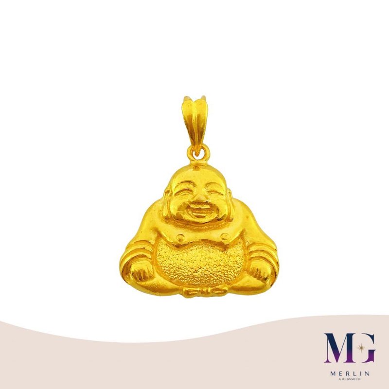 916 Gold Laughing Buddha Pendant
