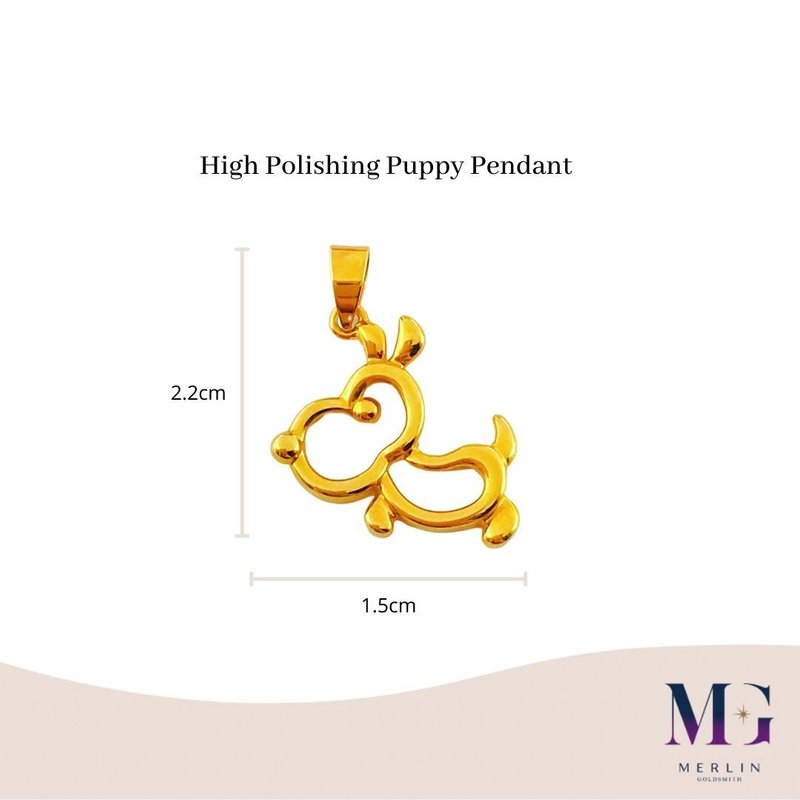 916 Gold High Polishing Puppy Pendant