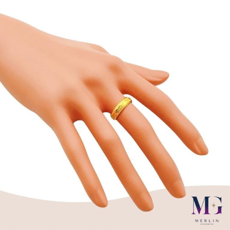 916 Gold 5mm Maple Hollow Ring
