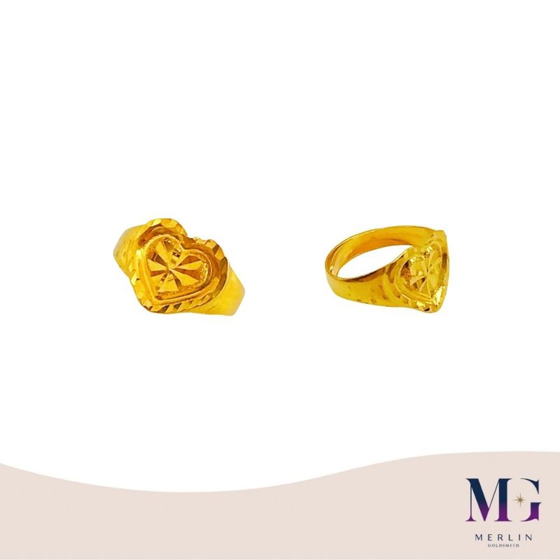 916 Gold Baby Adjustable Ring | Lovely Heart 