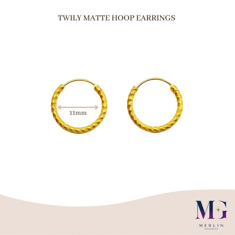 916 Gold Twily Matte Hoop Earrings