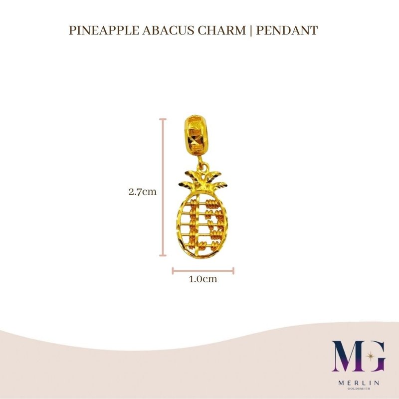 916 Gold Pineapple Abacus Charm / Pendant
